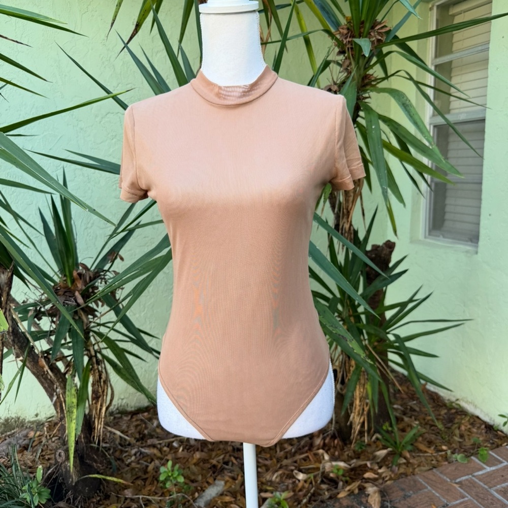 Tan Short sleeve Layer Bodysuit